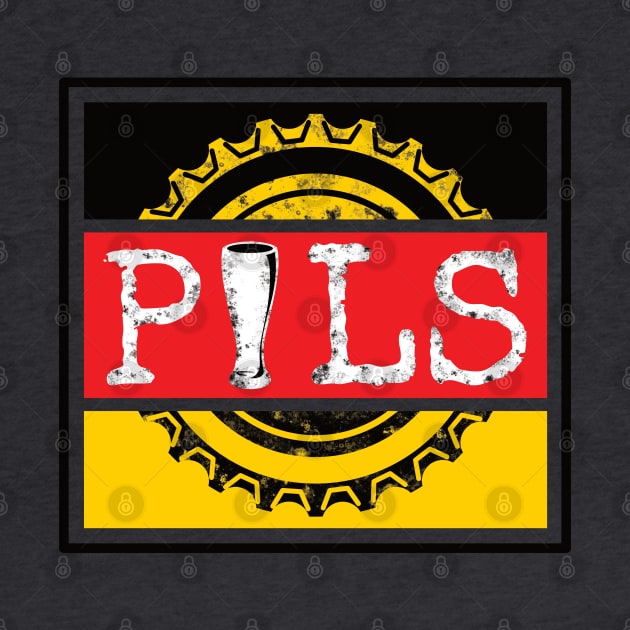 Pils Beer Word on Beer Bottle Cap in German Colours (ver 2) by dkdesigns27